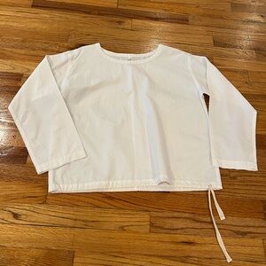 Sono long sleeve white shirt with drawstring tie
